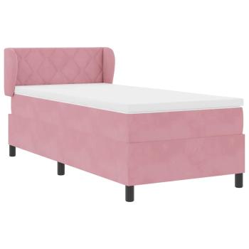Boxspringbett mit Matratze Dunkelgrau 80x200 cm Samt Rosa