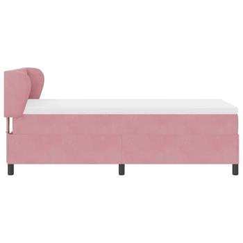 Boxspringbett mit Matratze Dunkelgrau 80x200 cm Samt Rosa