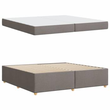 Bettgestell mit Matratze Taupe 200 x 200 cm Stoff