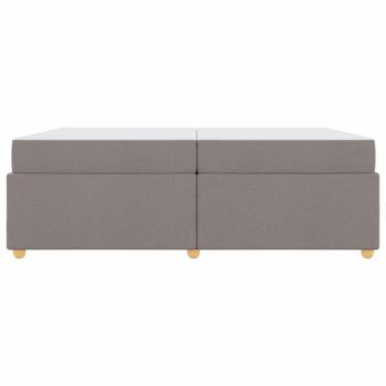 Bettgestell mit Matratze Taupe 200 x 200 cm Stoff