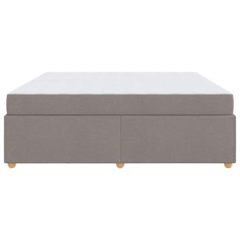 Bettgestell mit Matratze Taupe 200 x 200 cm Stoff