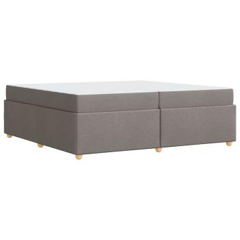 Bettgestell mit Matratze Taupe 200 x 200 cm Stoff