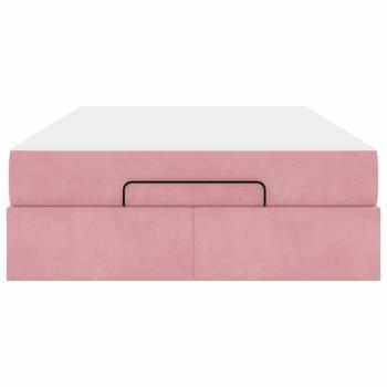 Bettgestell mit Matratze mit Speicher Rosa 120 x 200 cm Samt