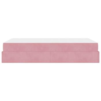 Bettgestell mit Matratze mit Speicher Rosa 120 x 200 cm Samt
