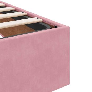 Bettgestell mit Matratze mit Speicher Rosa 120 x 200 cm Samt
