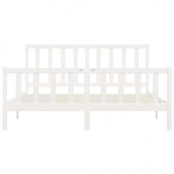 Massivholzbett Weiß 200x200 cm