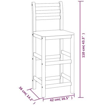 Barhocker 8 Stk. Massivholz Akazie