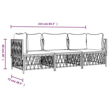 ARDEBO.de - 3-tlg. Garten-Lounge-Set mit Kissen Anthrazit Stahl