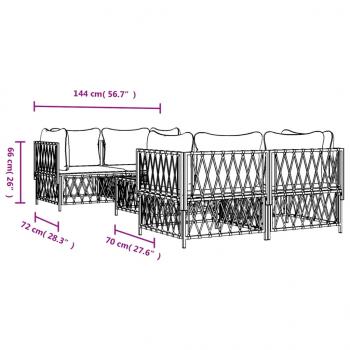 5-tlg. Garten-Lounge-Set mit Kissen Anthrazit Stahl