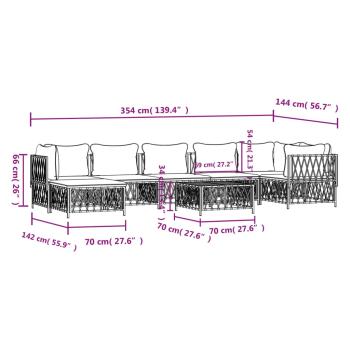 ARDEBO.de - 8-tlg. Garten-Lounge-Set mit Kissen Anthrazit Stahl