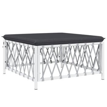 ARDEBO.de - 5-tlg. Garten-Lounge-Set mit Kissen Weiß Stahl