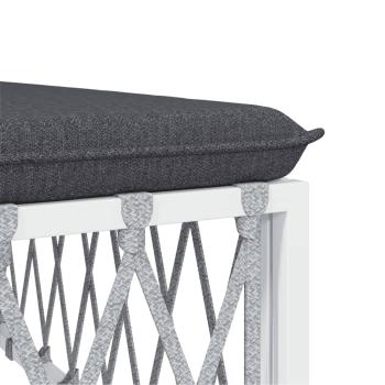 ARDEBO.de - 6-tlg. Garten-Lounge-Set mit Kissen Weiß Stahl