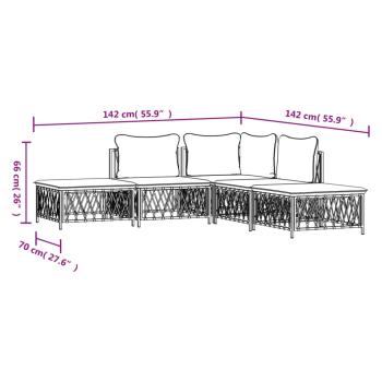 ARDEBO.de - 5-tlg. Garten-Lounge-Set mit Kissen Anthrazit Stahl