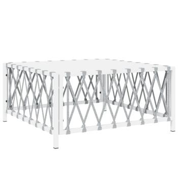 ARDEBO.de - 8-tlg. Garten-Lounge-Set mit Kissen Weiß Stahl