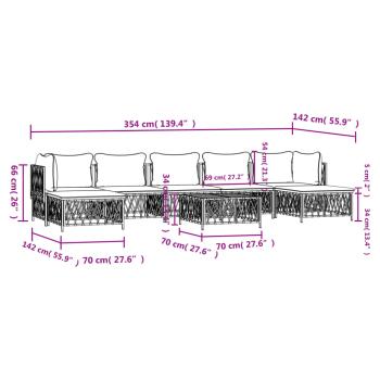 ARDEBO.de - 8-tlg. Garten-Lounge-Set mit Kissen Anthrazit Stahl