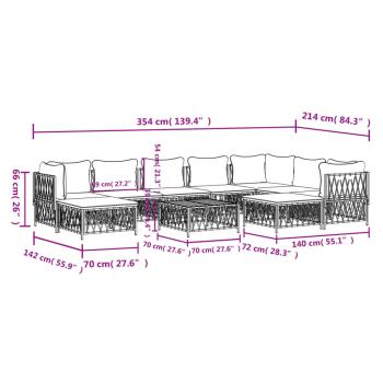 ARDEBO.de - 10-tlg. Garten-Lounge-Set mit Kissen Anthrazit Stahl