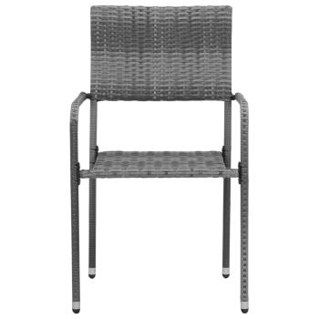 5-tlg. Garten-Essgruppe Poly Rattan Grau