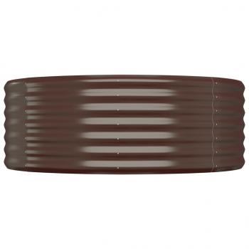 Hochbeet Pulverbeschichteter Stahl 100x100x36 cm Braun