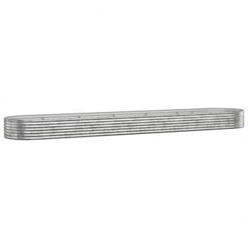 Hochbeet Pulverbeschichteter Stahl 507x100x36 cm Silbern