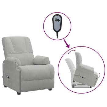 Relaxsessel mit Aufstehhilfe Hellgrau Wildleder-Optik
