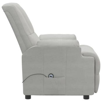 Relaxsessel mit Aufstehhilfe Hellgrau Wildleder-Optik