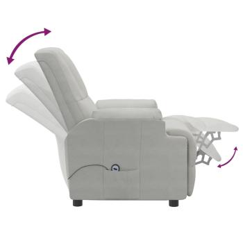 Relaxsessel mit Aufstehhilfe Hellgrau Wildleder-Optik