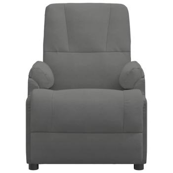 Massagesessel mit Aufstehhilfe Dunkelgrau Wildleder-Optik