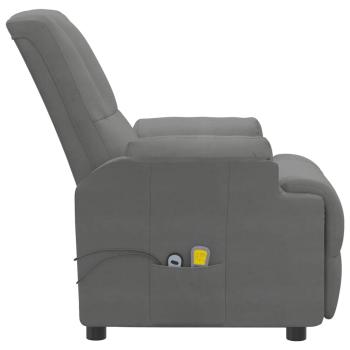 Massagesessel mit Aufstehhilfe Dunkelgrau Wildleder-Optik