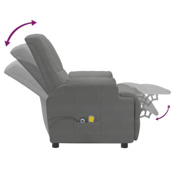 Massagesessel mit Aufstehhilfe Dunkelgrau Wildleder-Optik