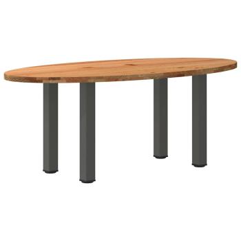 Esstisch Hellbraun 200x100x74 cm Massivholz Eiche Oval