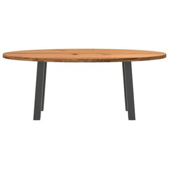 Esstisch Hellbraun 200x100x74 cm Massivholz Eiche Oval