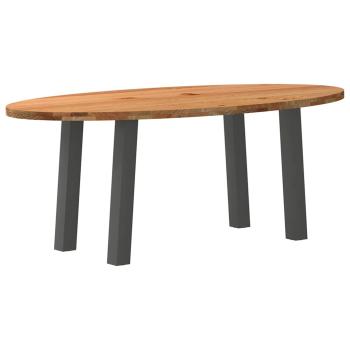 Esstisch Hellbraun 200x100x74 cm Massivholz Eiche Oval