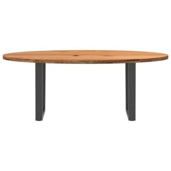 Esstisch Hellbraun 200x100x74 cm Massivholz Eiche Oval
