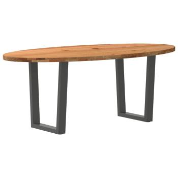 Esstisch Hellbraun 200x100x74 cm Massivholz Eiche Oval