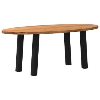 Esstisch Hellbraun 200x100x74 cm Massivholz Eiche Oval