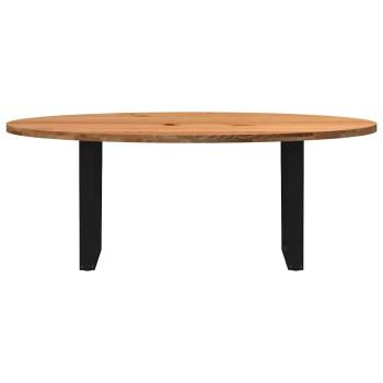 Esstisch Hellbraun 200x100x74 cm Massivholz Eiche Oval