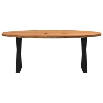 Esstisch Hellbraun 200x100x74 cm Massivholz Eiche Oval