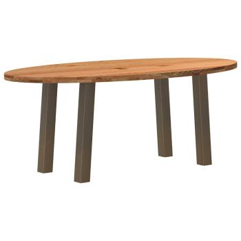 ARDEBO.de - Esstisch Hellbraun 200x100x74 cm Massivholz Eiche Oval