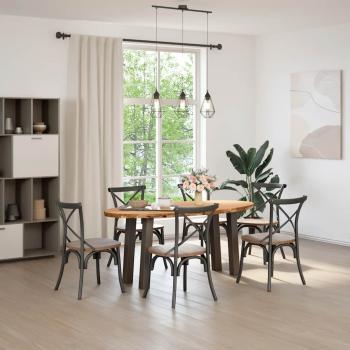 Esstisch Hellbraun 200x100x74 cm Massivholz Eiche Oval