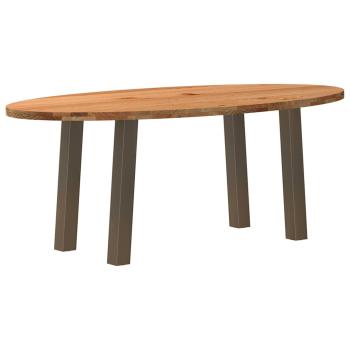 Esstisch Hellbraun 200x100x74 cm Massivholz Eiche Oval