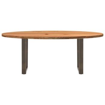 Esstisch Hellbraun 200x100x74 cm Massivholz Eiche Oval