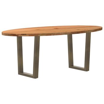 Esstisch Hellbraun 200x100x74 cm Massivholz Eiche Oval