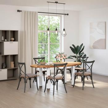 Esstisch Hellbraun 200x100x74 cm Massivholz Eiche Oval