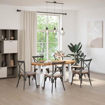 Esstisch Hellbraun 200x100x74 cm Massivholz Eiche Oval