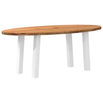 Esstisch Hellbraun 200x100x74 cm Massivholz Eiche Oval