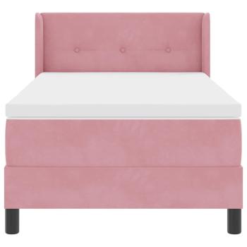 Boxspringbett mit Matratze Schwarz 100x200 cm Velvet Rosa