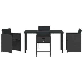 Garten Essgruppe 5 pcs Schwarz Poly-Rattan