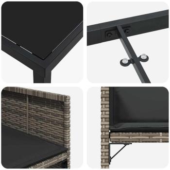 Garten Essgruppe 5 pcs Grau Poly-Rattan