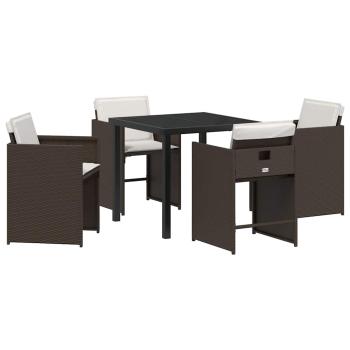 Garten Essgruppe 5 pcs Braun Poly-Rattan