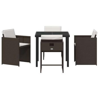 Garten Essgruppe 5 pcs Braun Poly-Rattan